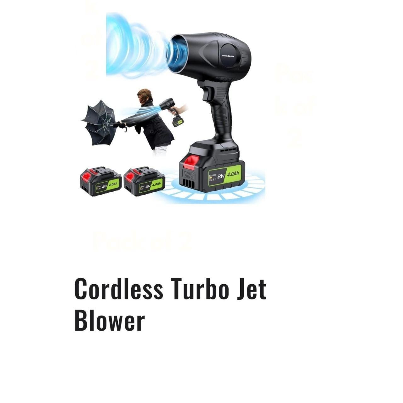 Cordless Turbo Jet Blower – Powerful Handheld Air Dryer for Car Cleaning, Dust Removal & Snow Clearing