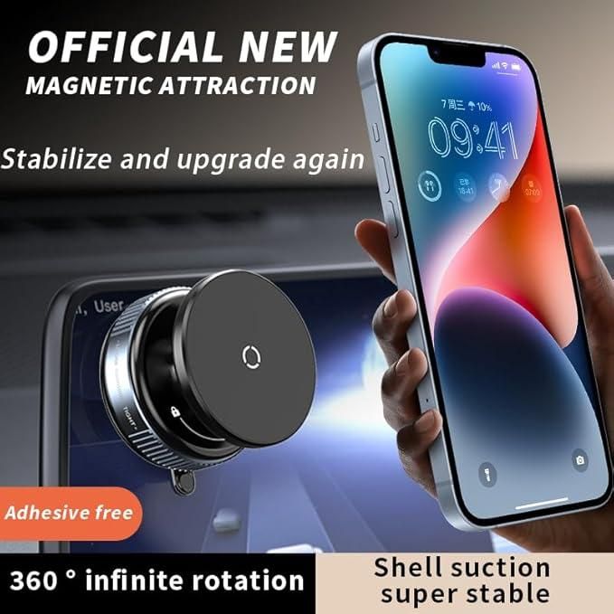360° Magnetic Suction Phone Holder – Universal Mount for Car, Desk & Kitchen Use