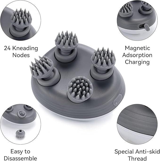 Rechargeable Electric Cat & Pet Massager – Soft Silicone Head Massager for Relaxation & Grooming