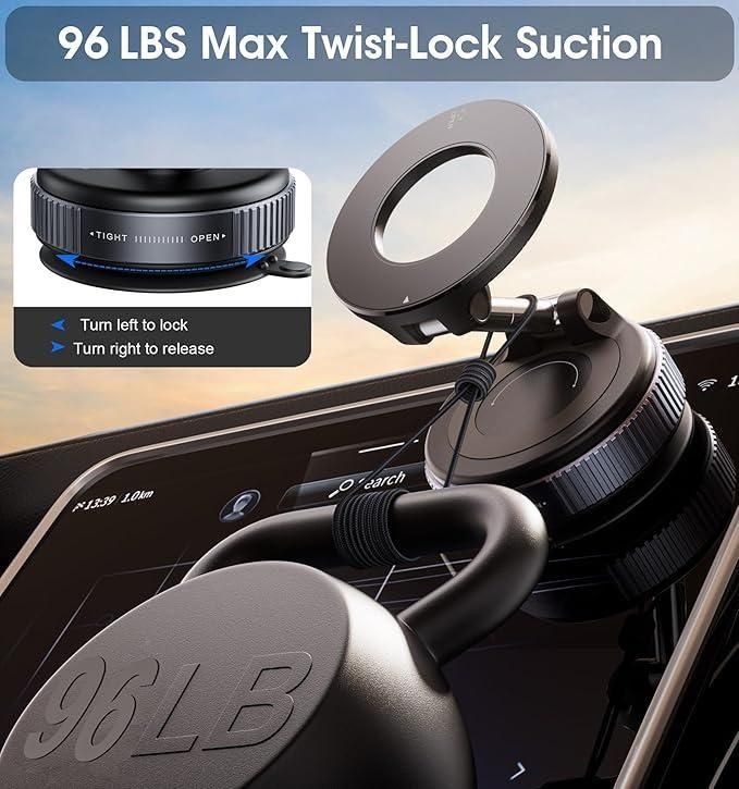 Universal Vacuum Suction Magnetic Phone Bracket – Hands-Free Mobile Holder for All Surfaces