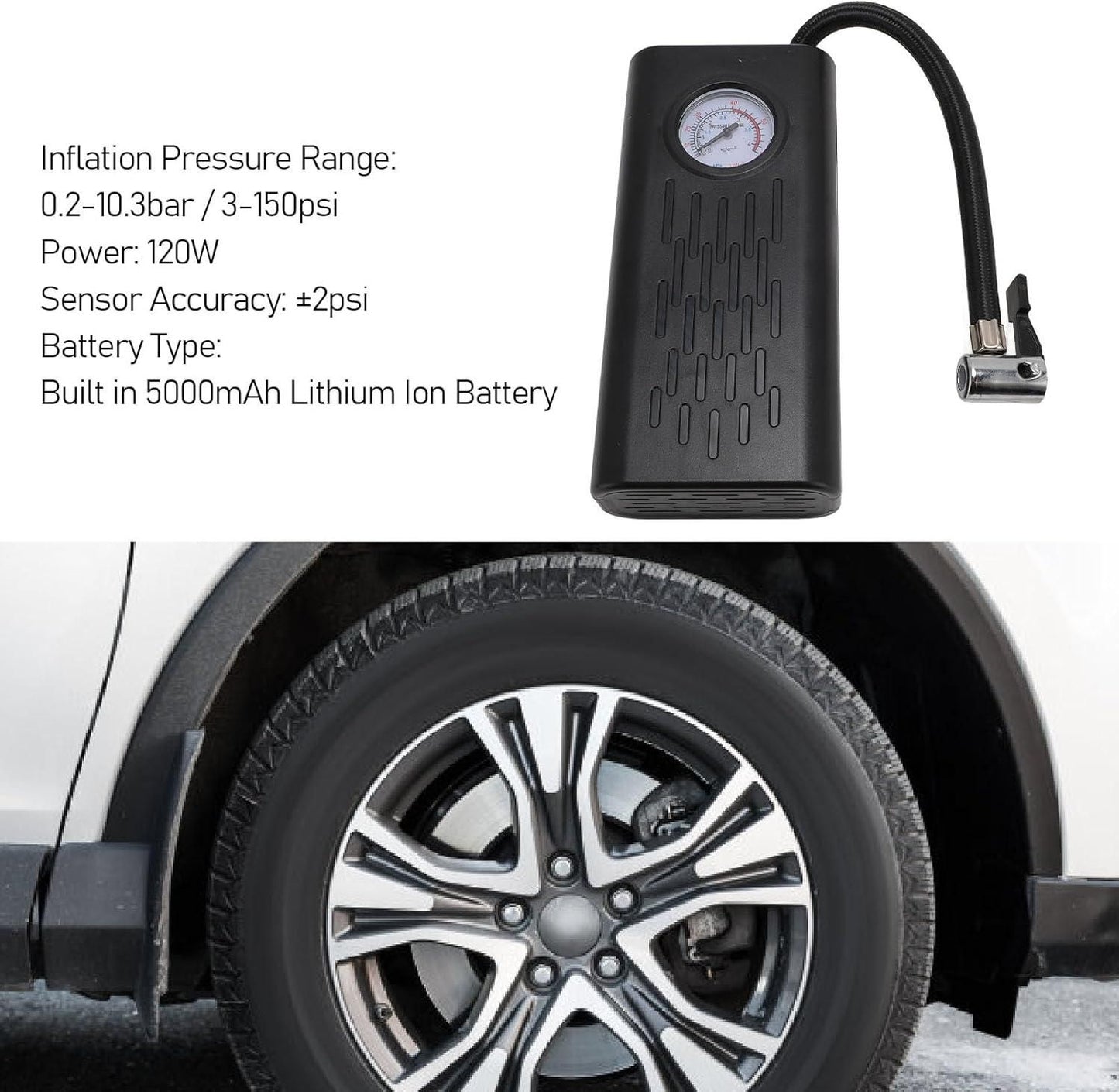 Smart Portable Air Compressor – Fast & Compact Tire Inflator for Car, Bike & Sports