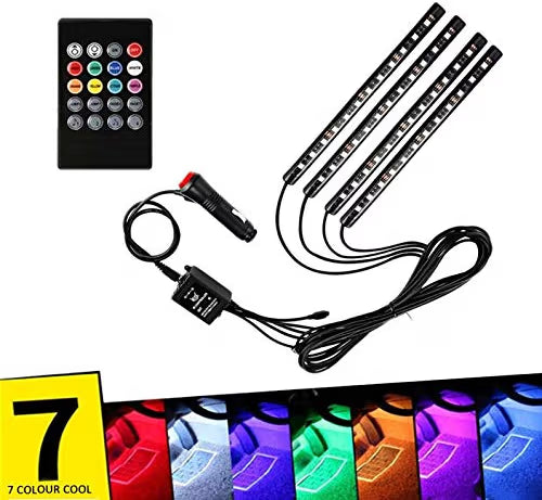 Setmart™ Smart Ambient LED Car Lights – Music Sync, App Controlled, 16 Million Colors Glow