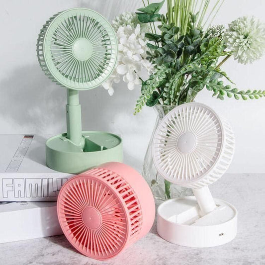 Smart Rechargeable Telescopic Pedestal Fan – Adjustable Height & Wireless Cooling