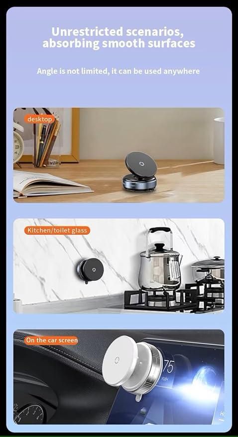 360° Magnetic Suction Phone Holder – Universal Mount for Car, Desk & Kitchen Use