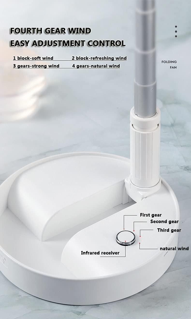 Smart Rechargeable Telescopic Pedestal Fan – Adjustable Height & Wireless Cooling
