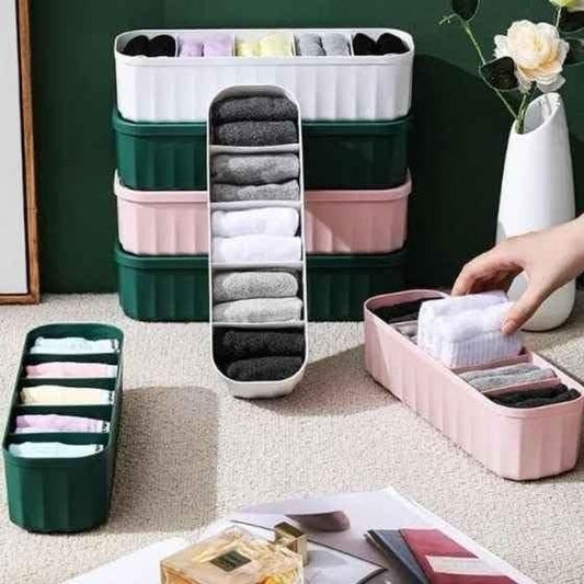 Drawer & Wardrobe Organizers – Foldable Storage Boxes (Pack of 4) for Clothes,  Innerwear & Accessories