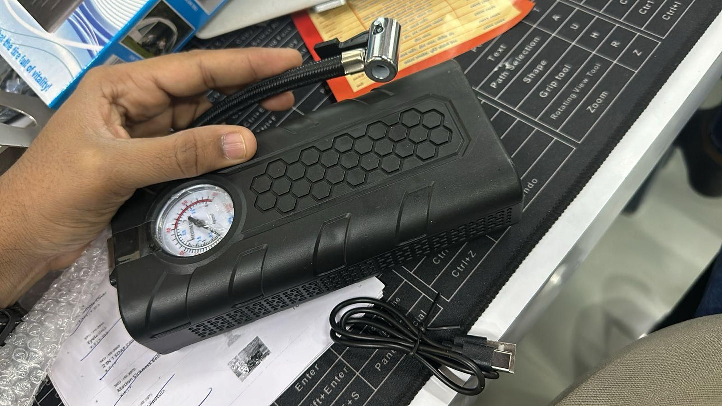 Smart Portable Air Compressor – Fast & Compact Tire Inflator for Car, Bike & Sports