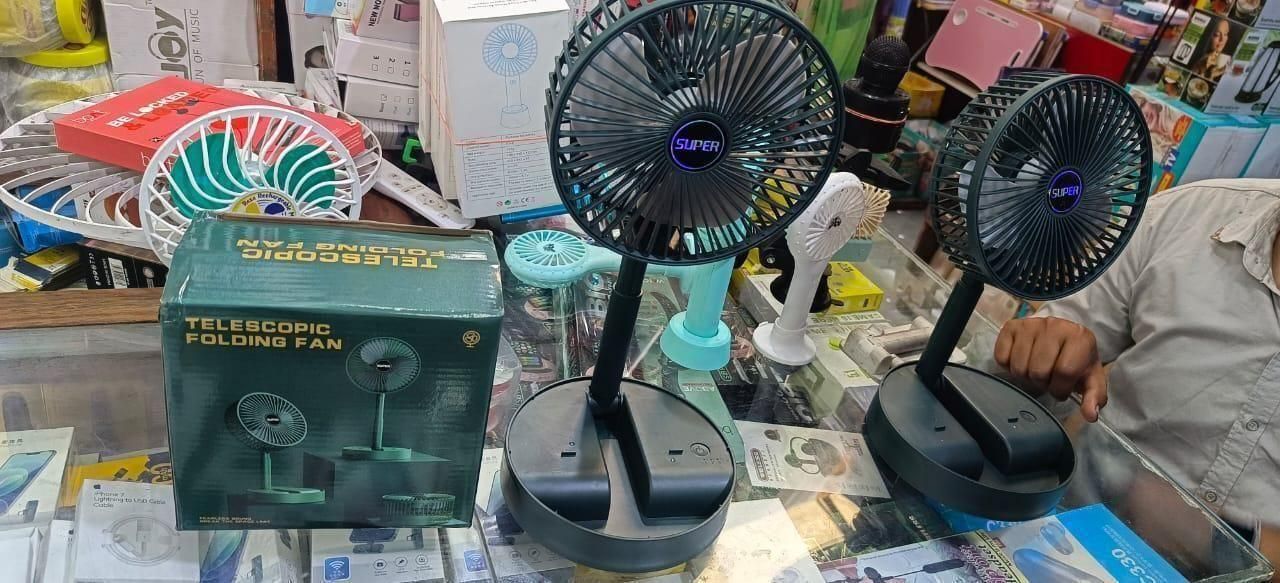 Smart Rechargeable Telescopic Pedestal Fan – Adjustable Height & Wireless Cooling