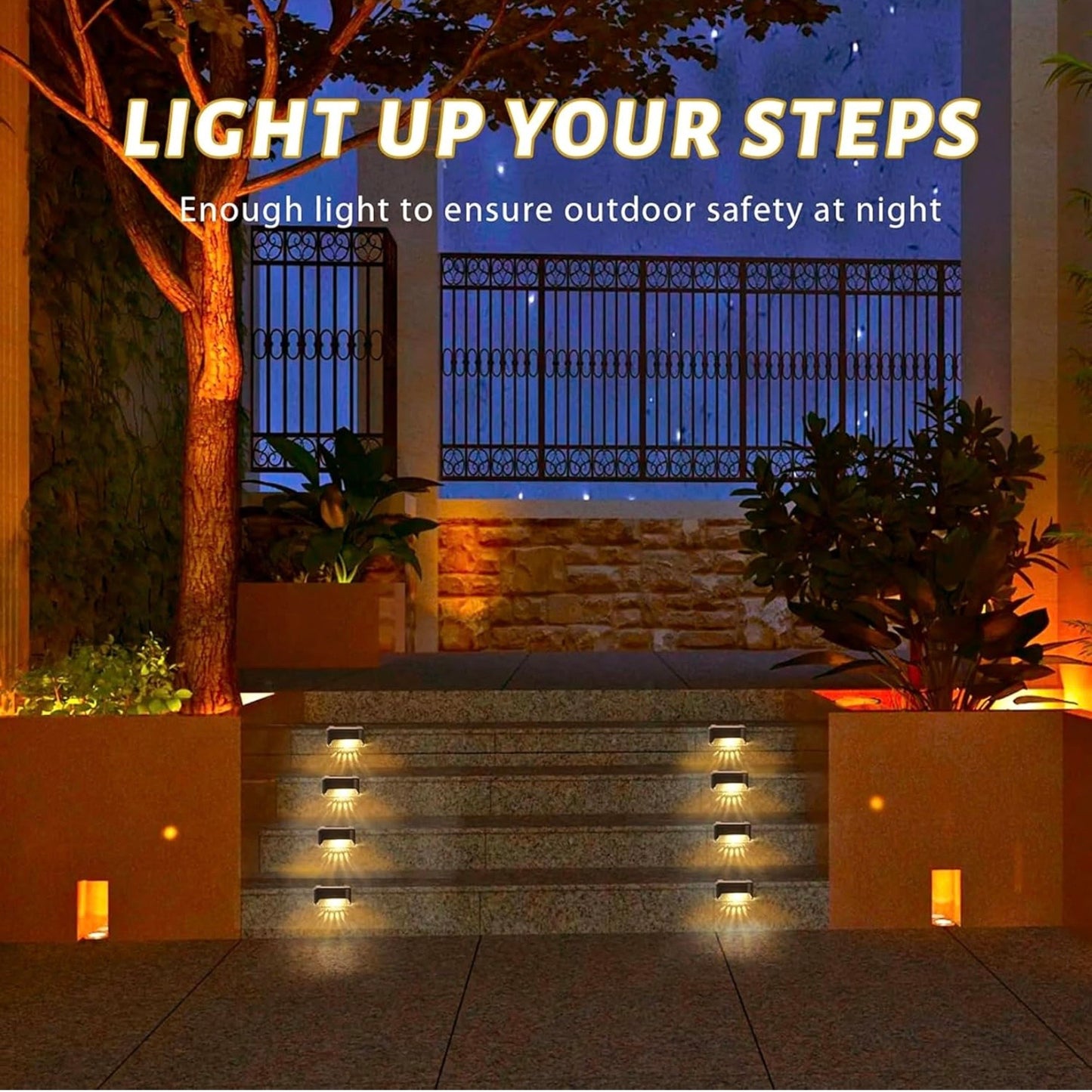 SetMart’s Solar Glow™ – Waterproof Deck & Pathway Lights, 4-Pack